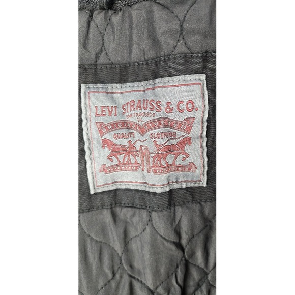 LEVI'S Durable Cotton Quilt Lined Mens Jacket Black NWT Zip Out Hood XL - Picture 12 of 15